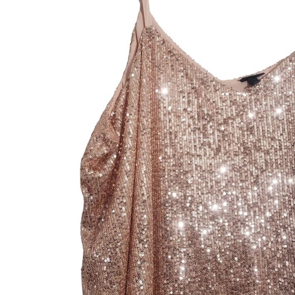 NWT Torrid Womens Rose Gold Sequin Camisole Tank Top Size 5 Party Sparkly Flirty - Picture 4 of 10